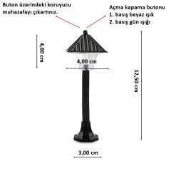 2 Renk Işıklı Pilli Led,Teraryum Obje Sokak Lambası - 12,5cm