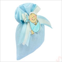 Lavantalı Keten Kese 11cm x 10cm - Mavi, 1 Adet