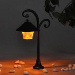 2 Renk Işıklı Pilli Led,Teraryum Obje Sokak Lambası - 15cm