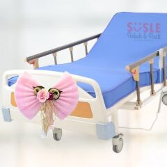 Hastane Odası Yatak Ucu Fiyongu, Çiçekli Pembe