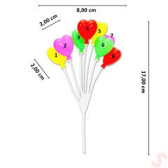 Plastik Minyatür 8'li Demet 17cm Teraryum Obje - Kalp