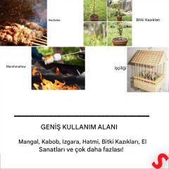Bambu Çöp Şiş, Kurabiye Çubuğu, 25 cm x 90 Adet