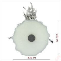 Kutulu ve Kelebek Pleksili 6,5cm Epoksi Magnet, Gümüş-1 Adet