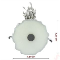 Kutulu ve Yıldız Pleksili 6,5cm Epoksi Magnet, Gümüş - 1 Adet