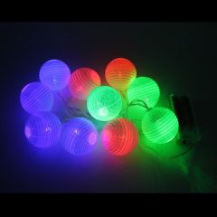 Ledli Toplar Dizini Pilli Işık, 2,00 mt, Çok Renkli Led