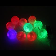 Ledli Toplar Dizini Pilli Işık, 2,00 mt, Çok Renkli Led