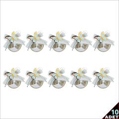 Lavantalı ve Mavi Kelebekli 6,5cm Metal Pano Magnet, 10 Adet