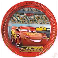 Cars 3, Karton Tabak - 23cm x 8 Adet
