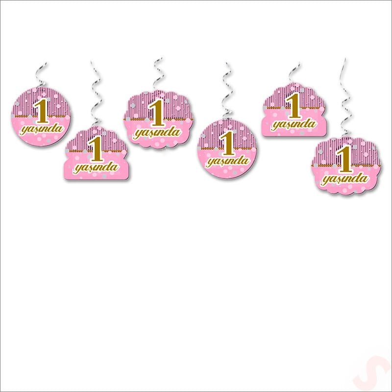 1 Yaşında 6'lı Tavan SüSü, 70 cm - Pembe