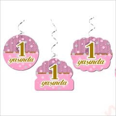 1 Yaşında 6'lı Tavan SüSü, 70 cm - Pembe