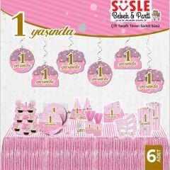 1 Yaşında 6'lı Tavan SüSü, 70 cm - Pembe