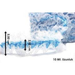 Güpür Dantelli Fırfır Kurdele, 5 cm x 10 mt, Renk Seçenekli -