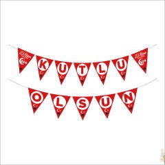 En Güzel Bayram 23 Nisan Kutlu Olsun Bayrak Flama - 2,70 mt