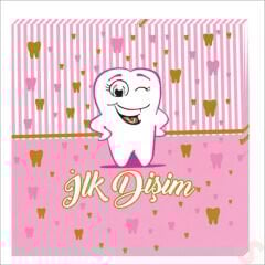 İlk Dişim Peçete 33cm x 33cm, 20 Adet - Pembe