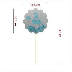 2 Yaş Günüm, Simli Konuşma Balonu Çubuğu - Mavi