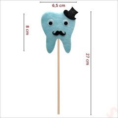 SüSLü ve Çubuklu Diş Magnet, 27cmx 6,5cm - Mavi, 1 Adet