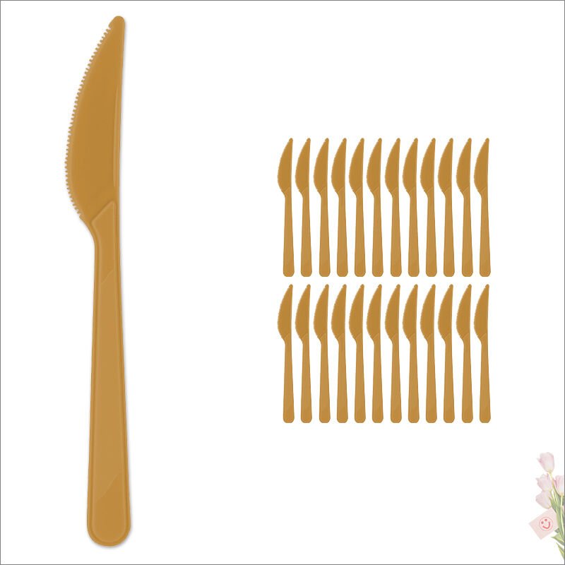 Plastik Bıçak, Altın - 25 Adet