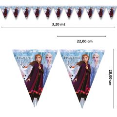 Frozen II Üçgen Bayrak Flama - 3,20 mt.