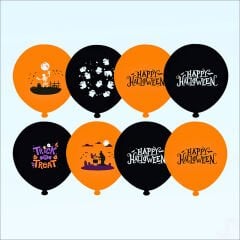Happy Halloween Cadılar Bayramı Balon, 30cm x 8 Adet