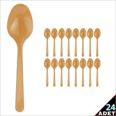 Plastik Kaşık, Altın - 24 Adet