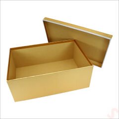 Dikdörtgen Kutu Büyük Boy, 30,5 x 22 x 12,5 cm - Metalik Altın