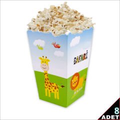 Safari Sevimli Hayvanlar Mısır Kutusu, 8 Adet
