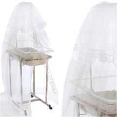 Bebek Beşik ve Oyun Parkı Cibinlik, Kristal Tüllü, 10 m2, Beyaz