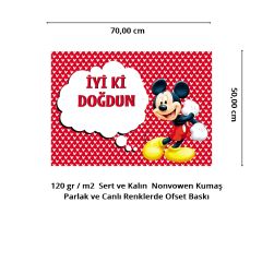 Mickey Mouse İyiki Doğdun Afiş - 70cm x 50cm