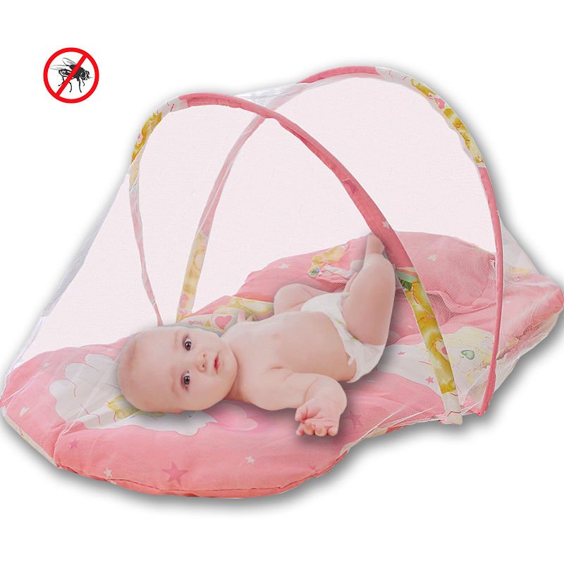 Katlanabilir Bebek Cibinlik Sineklik Seti, 92 cm - Pembe