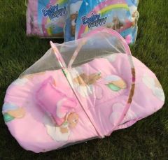 Katlanabilir Bebek Cibinlik Sineklik Seti, 92 cm - Pembe