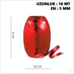Rafya, 5 mm x 10 mt - Metalik Kırmızı