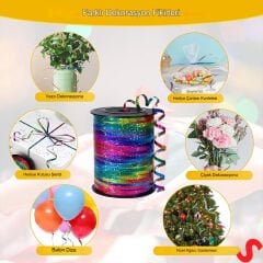 Rafya, 5 mm x 10 mt - Metalik Kırmızı