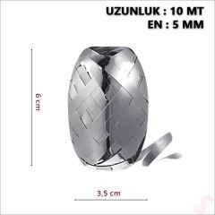 Rafya, 5 mm x 10 mt - Metalik Gümüş