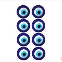 Nazar Boncuğu Dekoratif Duvar 3D Sticker - 13,5cm x 8 Adet