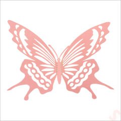 3 Boyutlu Kelebek, Karton Sticker 12 Adet - Pembe