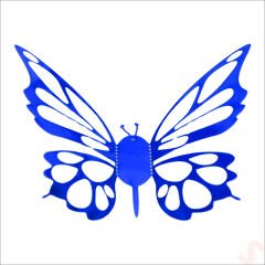 3 Boyutlu Kelebek, Karton Sticker 12 Adet - Metalik Lacivert