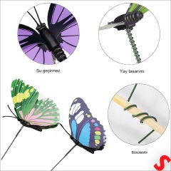 Bükülebilir Çubuklu ve 3 Boyutlu Kelebek, 12 Adet - Kırmızı