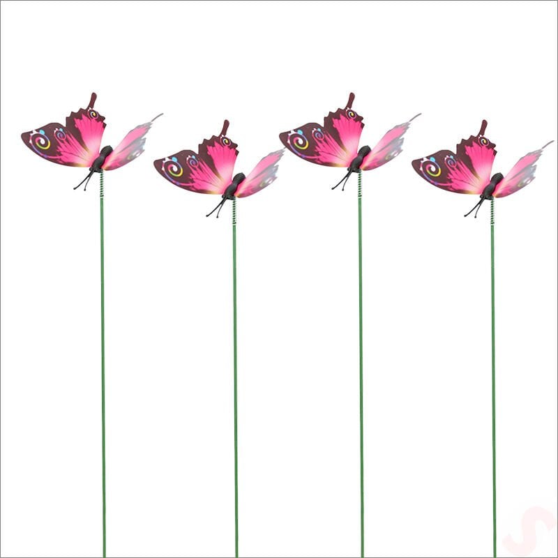 Bükülebilir Çubuklu ve 3 Boyutlu Kelebek, 12 Adet - Pembe