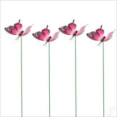 Bükülebilir Çubuklu ve 3 Boyutlu Kelebek, 12 Adet - Pembe