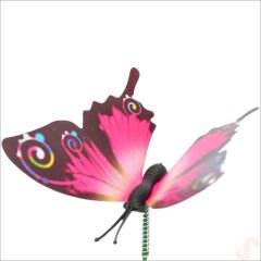 Bükülebilir Çubuklu ve 3 Boyutlu Kelebek, 12 Adet - Pembe