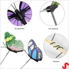 Bükülebilir Çubuklu ve 3 Boyutlu Kelebek, 12 Adet - Pembe