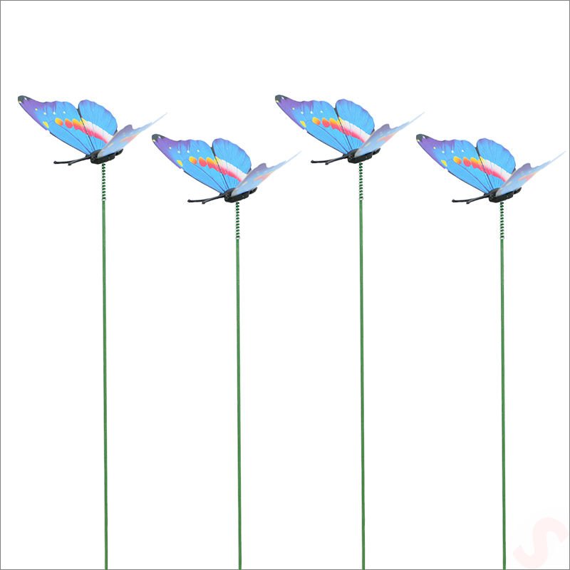 Bükülebilir Çubuklu ve 3 Boyutlu Kelebek, 12 Adet - Mavi