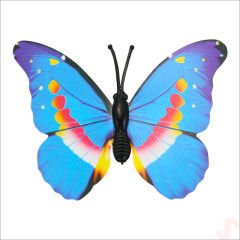 Bükülebilir Çubuklu ve 3 Boyutlu Kelebek, 12 Adet - Mavi