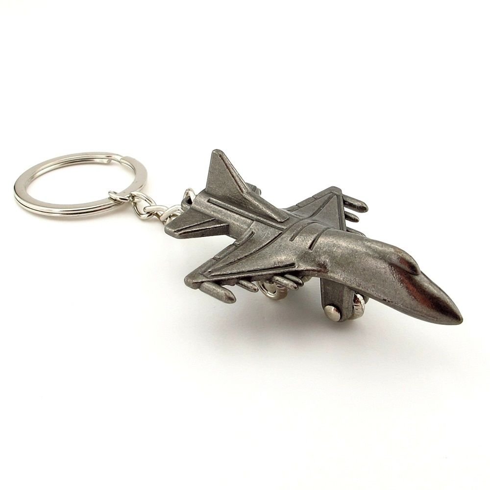 F16 Falcon Fighter Uçak Savaş Uçağı Gri Metal Anahtarlık KC071