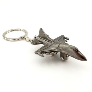 F16 Falcon Fighter Uçak Savaş Uçağı Gri Metal Anahtarlık KC071