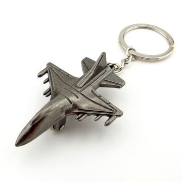 F16 Falcon Fighter Uçak Savaş Uçağı Gri Metal Anahtarlık KC071