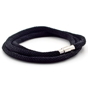 ÜÇ SIRA SARMA METAL MIKNATIS SİYAH ERKEK BİLEKLİK BT352