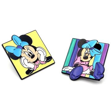 Minnie Mouse Mini Fare İki Adet Metal Rozet Yaka Çanta Süsü Pin İğne RZ363