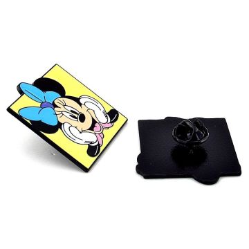 Minnie Mouse Mini Fare İki Adet Metal Rozet Yaka Çanta Süsü Pin İğne RZ363
