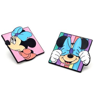 Minnie Mouse Sevimli Fare İki Adet Metal Rozet Yaka Çanta Süsü Pin İğne RZ364